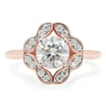 thumbnail image 2 of 1 1/10 ct. t.w Center 6.5MM Round Cut Lab Created Moissanite Diamond Solitaire Halo Engagement Ring In 14K Rose Gold Over Sterling Silver (G-H Color, VVS1 Clarity, 1.10 Cttw)-4, 2 of 7
