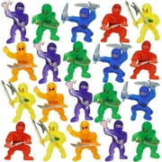 ArtCreativity Mini Ninja Figurine Action Figure Playset, Party Favors for Kids Birthdays Pack of 48