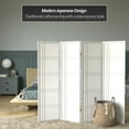 thumbnail image 2 of 5 ft. Tall Japanese Style Double Cross Lattice Shoji Screen with Freestanding Mount - White - 4 Panels, 2 of 6