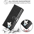 thumbnail image 4 of Wallet Case for Samsung Galaxy A52 4G/5G A52S 5G, Premium Glitter PU Leather Phone Case Card Slots Kickstand Case Magnetic Closure Bling Handbag Case Shockproof Hand Strap Flip Cover - Black, 4 of 13