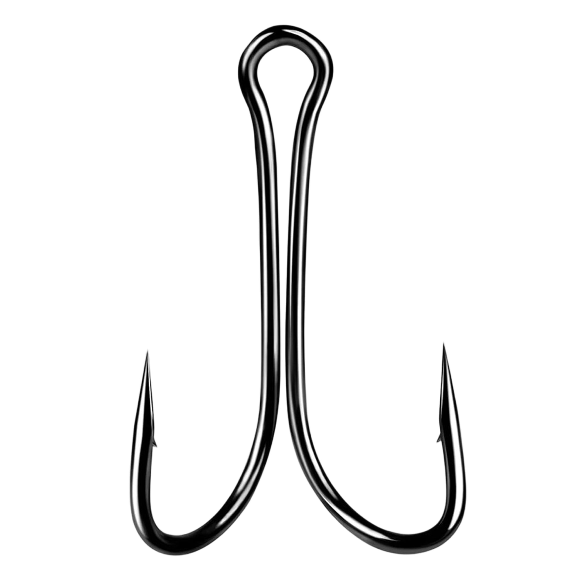 BESTSKY Pack of 50 Fishing Double Hooks Black Classic Frog Hooks High Carbon Steel Hooks Suitable for Saltwater & Freshwater 2/0#