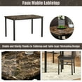 thumbnail image 4 of Elegant Dining Table Sets, 42''x27.5''x30.7'' Metal Kitchen Table Sets Faux Marble Rectangular Breakfast Table w/Metal Legs & Black Finish Frame, Table Sets for an Apartment Breakfast, Coffee, S1253, 4 of 11