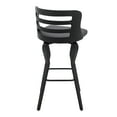 thumbnail image 4 of Armen Living Indoor Vander 30" Gray Faux Leather and Brushed Stainless Steel Swivel Bar Stool, 4 of 8