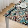thumbnail image 4 of HAOXIT Decorative Elastic Edged Square Fitted Tablecloth, Tender Branches Polyester Fitted Table Cover for Parties,Weddings,Kitchen Fit Square Table White, 4 of 7