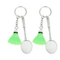 thumbnail image 1 of OULII 2pcs Badminton Racket Keyrings Green Plastic Daily Use for Friends, 1 of 8