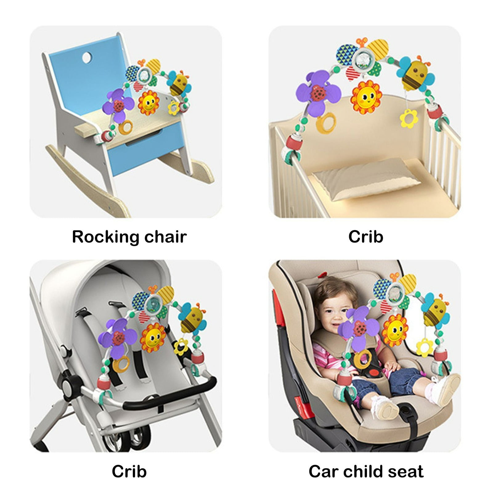 HASACHYL Multi Use Travel Toy Hanger Visual Engagement Activity For Stroller And Seat Focus Development Mobile Ornament