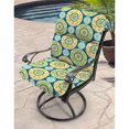 thumbnail image 3 of Jordan Manufacturing 45" x 22" Tabea Sunblue Multicolor Medallion Rectangular Outdoor Chair Cushion with Ties and Hanger Loop, 3 of 14