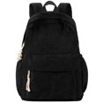 thumbnail image 1 of Mochila Unineovo School para adolescentes, pana, portátil de 17 pulgadas, negra, 1 of 8