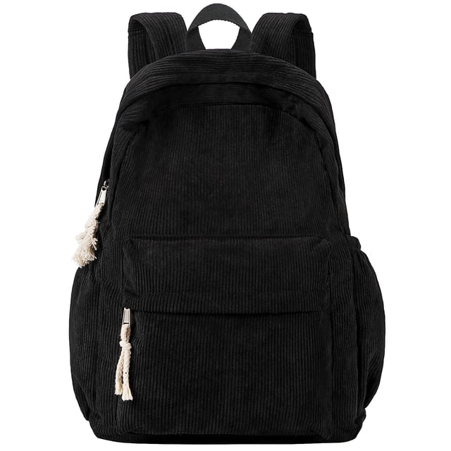 Mochila Unineovo School para adolescentes, pana, portátil de 17 pulgadas, negra