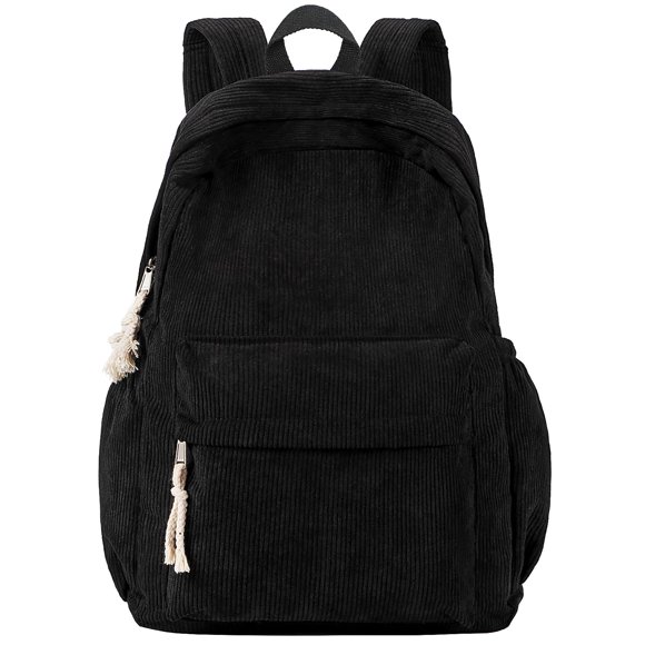 Mochila Unineovo School para adolescentes, pana, portátil de 17 pulgadas, negra
