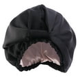 thumbnail image 2 of Travelwant Slip Silk Turban Black Double Lined Pure Silk Hair Turban Hair Friendly Lightweight and Multipurpose Head Wrap Sleeping Cap for Curly, 2 of 7