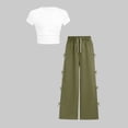 thumbnail image 2 of Zpanxa Girls Sets Ruched Short Length T Shirt with Bow Pocket and Long Pants Set 5-6 Years, 2 of 6