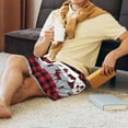 thumbnail image 3 of Haiem Buffalo Plaid Forest Men's Pajama Short with Soft Woven Cotton Elastic Waistband Sleep Short-X-Large, 3 of 9