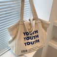 thumbnail image 4 of Transemion Stay Organized And Stylish With Practical Canvas Shoulder Bag White Large white 1Set, 4 of 6