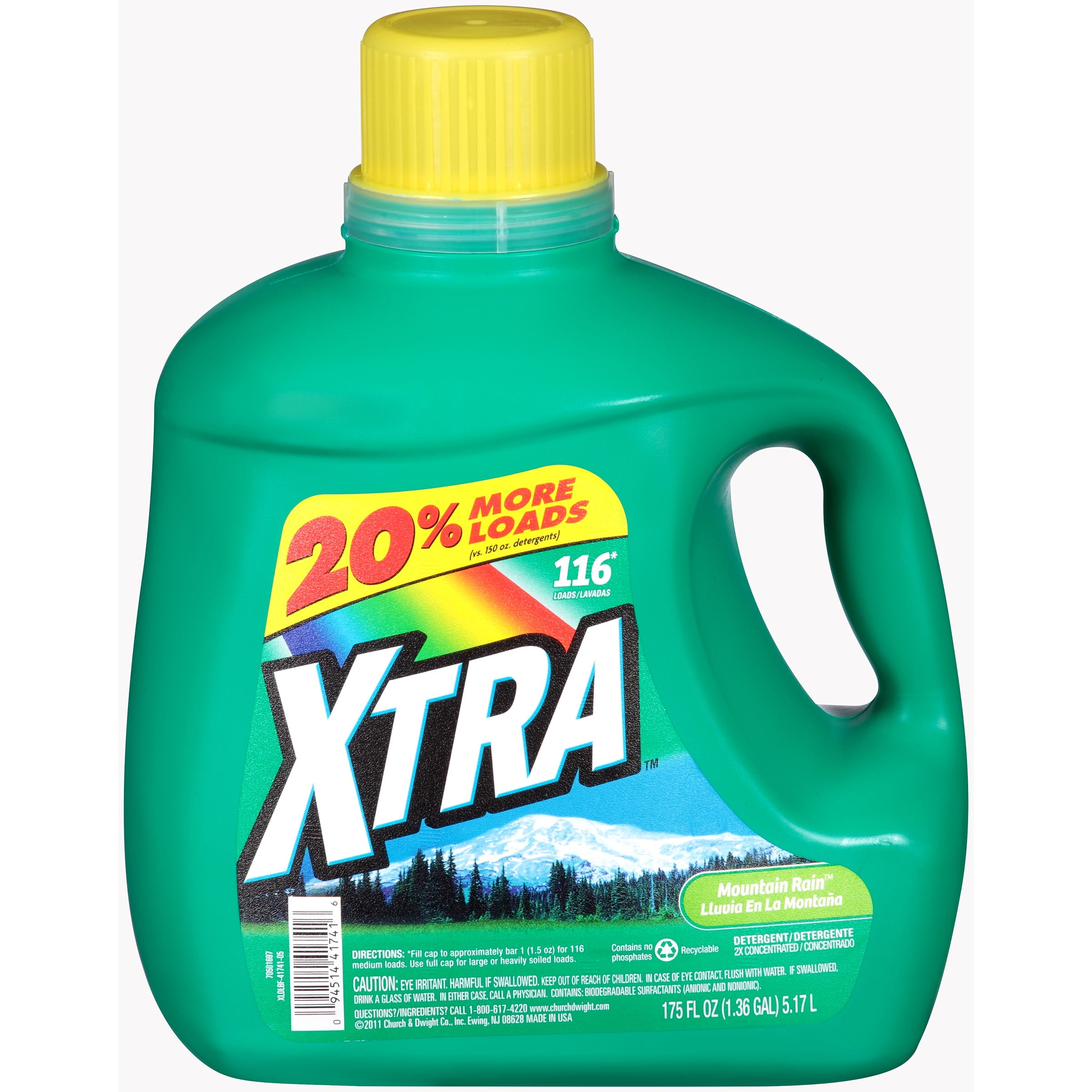XTRA Mountain Rain High Efficiency Laundry Detergent, 175 Fl Oz