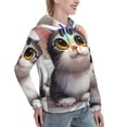 thumbnail image 6 of Daiia Cute Cartoon Kitten Pattern Women's Fashion Hoodies & Sweatshirts with Kangaroo Pocket Hooded Sweatshirt with Eye-catching Drawstrings-X-Large, 6 of 7