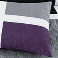 thumbnail image 4 of Chezmoi Collection Bernard 7-Piece California King Bed in a Bag Comforter Set with Sheets, Lightweight Comforter Purple Black Gray Patchwork Quilted Medallion Bedding Set for All Season, 4 of 9