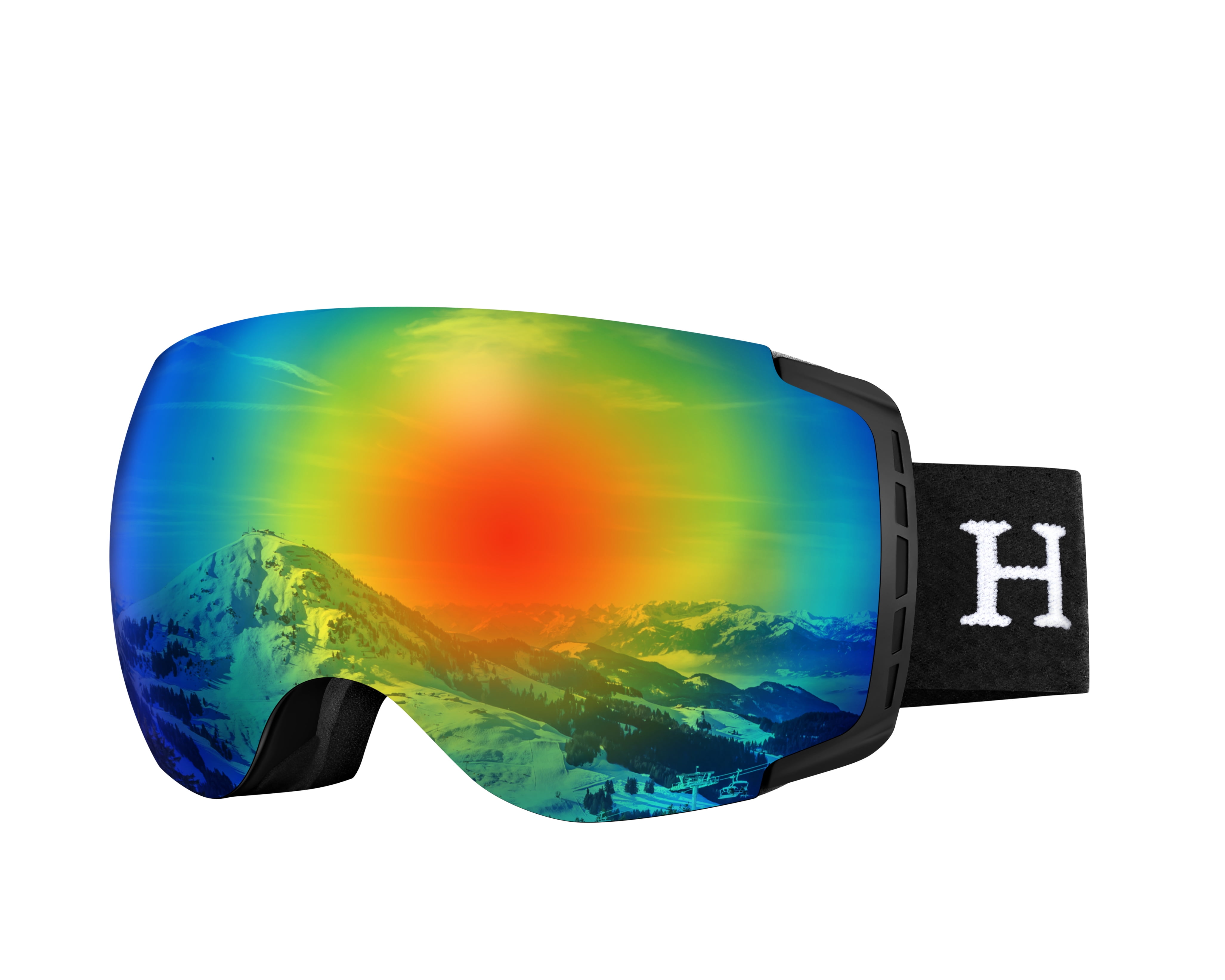 Ski Goggles Frameless, Anti Fog Interchangeable Lens 100 UV400