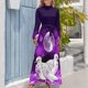 thumbnail image 4 of palomas bajo la lluvia gotas de lluvia cayendo al agua Vestido largo vestidos con mangas largas ropa de mujer vestido de playa, 4 of 5
