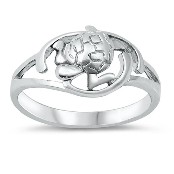 Hawaiian Turtle Filigree Sea Life Ring .925 Sterling Silver Band Jewelry Female Male Unisex Size 5