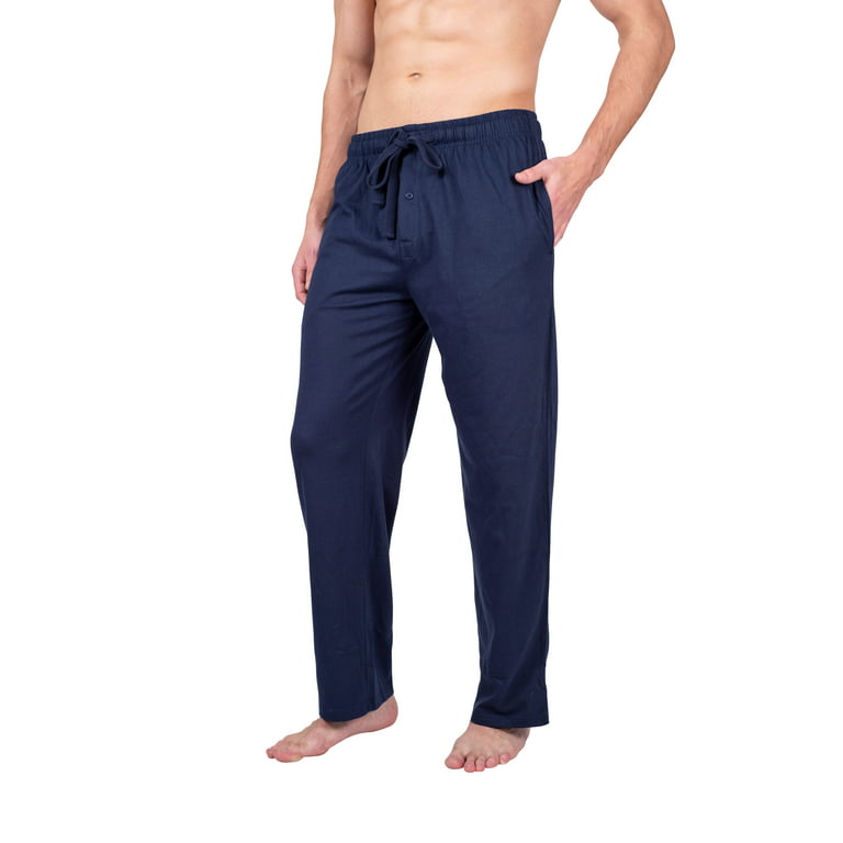 SLEEPHERO 2 Pack Mens Pajama Pants Jersey Knit PJ Pants for Men Cotton  Sleep Pants for Men Heather Grey and Navy XL 