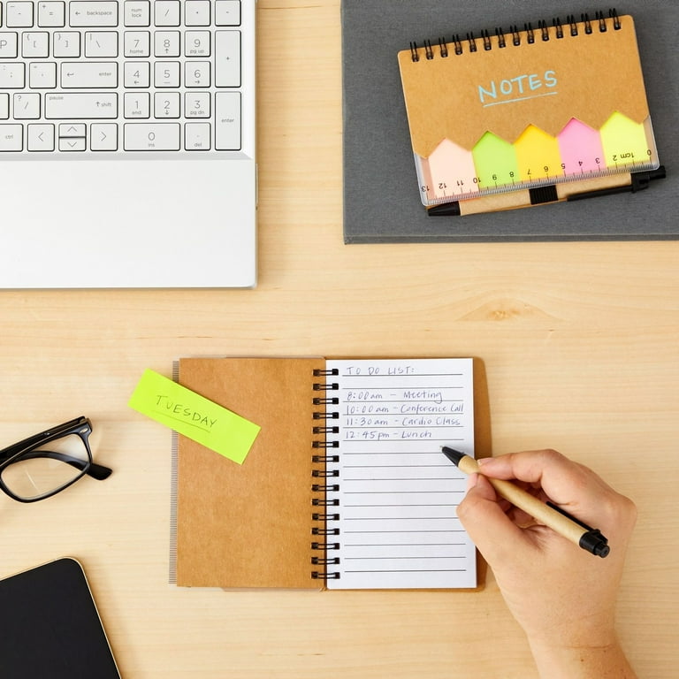 Eaasty 10 Sets Small Notebooks With Pens - Kraft Paper Journals With Sticky Notes