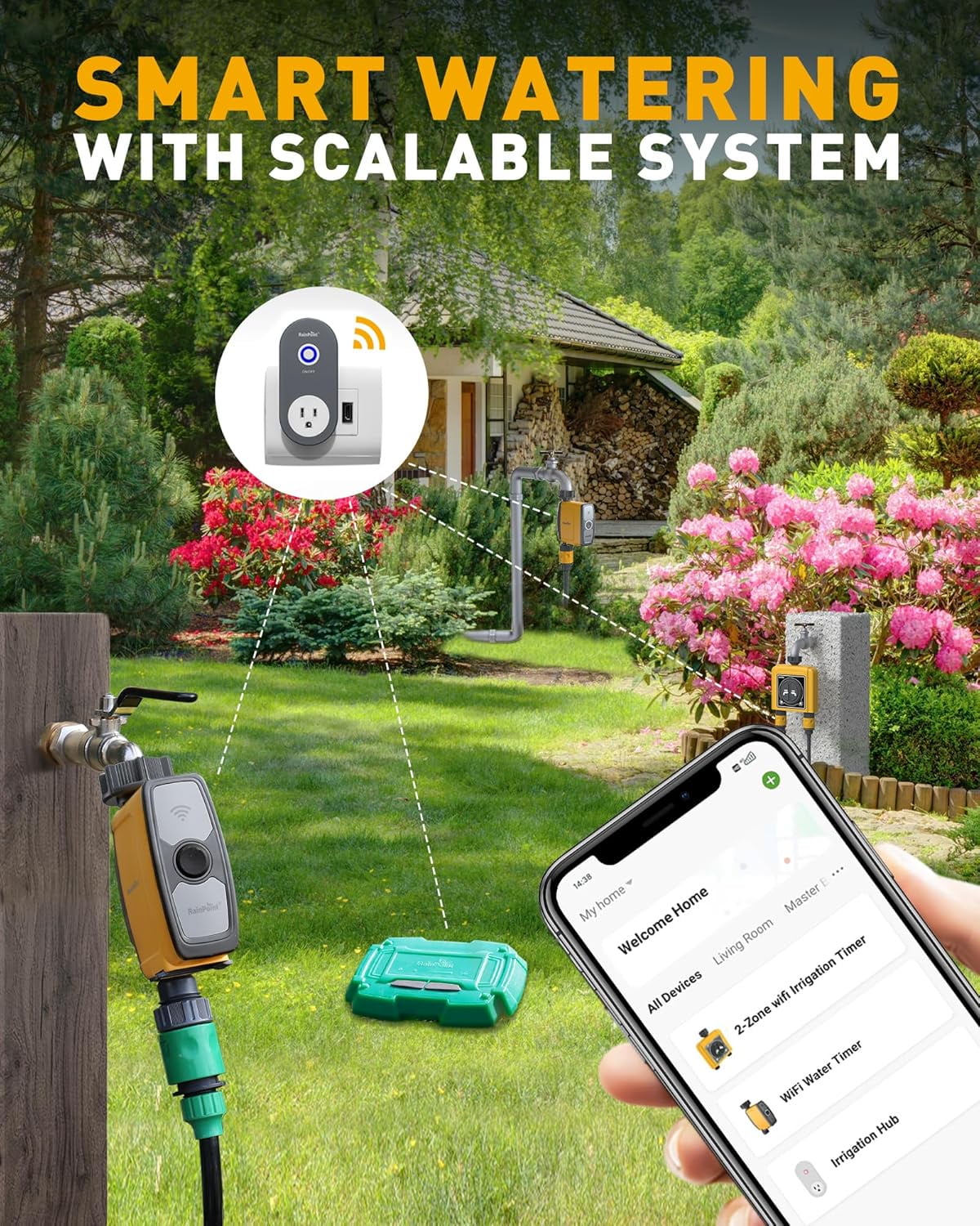 Nordic Hygge WiFi Sprinkler Controller Automatic Watering System Irrigation Water Valve, APP & Voice Control