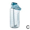 thumbnail image 2 of Vaso de agua de gran capacidad para deportes de verano, 2000 ml, vaso de plástico con pajita, botella de agua resistente a altas temperaturas, hervidor grande para hombres y mujeres., 2 of 2