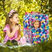 ZITA ELEMENT 7 Items American 18 Inch Doll Bag Doll Case Set and Doll Accessories Including 18 Inch Doll Clothes, Shoes, Sunglasses, Doll Backpack and Toy Dog