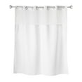 thumbnail image 3 of Whitmor No Hook Chrome Split Ring Waffle Pattern Shower Curtain, w/Window & Snap-In Liner, 71" x 77", 3 of 5