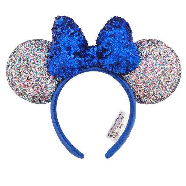 Diadema con orejas de Disney, lazos grandes, auriculares de lentejuelas, diadema de Mickey Minnie para regalos de Cosplay para FestivalCN Gao Jinjia LED