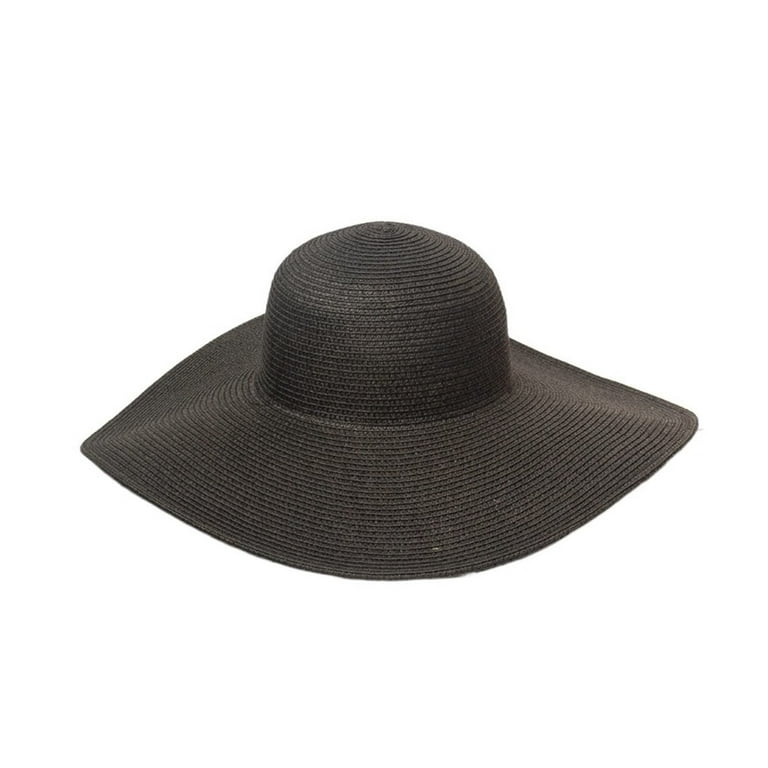 ZSQDM Summer Solid Color Fashion Rhinestone14Cm Oversized Sun Hat - Main Image