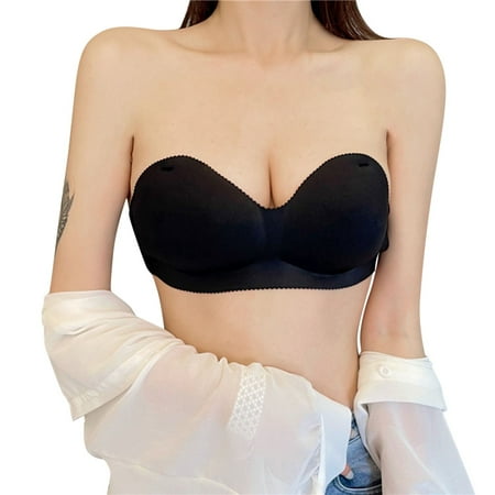

Women Low Back Bras Tube Top Wrap Chest Strapless Chest Pad Massage No Steel Ring Bra Bralettes