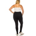thumbnail image 4 of Women's Plus Size Microfiber Full Length Solid Leggings, Soft Stretch High Waist Pants, 4 of 5