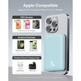 thumbnail image 6 of Baseus Magnetic Wireless Portable Charger, 5000mAh MagSafe Power Bank for iPhone 16/15/14, Fast Charging Battery Pack, Blue, 6 of 16