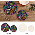 thumbnail image 4 of SKYSONIC Geometry Colorful Pot Holders Trivets, 2 Pcs Heat Resistant Trivets,Summer Color Cotton Thread Weave Mats for Hot Pads Pans Pot Bowl Teapot for Kitchen Decor, 4 of 7