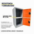 thumbnail image 4 of Locker Casillero Multiusos Alvek 2 Puertas con Ventilación Color Naranja — Sistema para Candado, 4 of 6