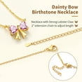 thumbnail image 6 of FindChic 14K Gold Plated Necklace for Women, Love Heart Cubic Zirconia Pendant October Birthstone Bow Necklaces Birthday Mothers Day Jewelry Gifts Her Wife Lady Adults Ideas, 6 of 9