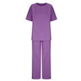 thumbnail image 4 of Fanxing Sweatsuits 2pcs Sets Juniors Women Plus Size Oversized Dressy Pant Suits 3/4 Sleeve Tunic Tops 2 Piece Sweatsuits Lounge Matching Sets Valentine's Day, 4 of 5