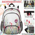thumbnail image 2 of Herdesigns Wildflowers Botanical Large Backpack Set with Lunch Box Lightweight Water Resistant Travel Laptop Backpacks Casual Daypacks for Women Men, 2 of 8
