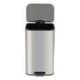 thumbnail image 1 of Kitchen Trash Can, Stainless Steel Garbage Can with Soft-Close Lid, Removable Inner Bucket & Wide Foot Pedal, Rectangular Space Saving Trash Bin for Home, Office, Bathroom, 1 of 7
