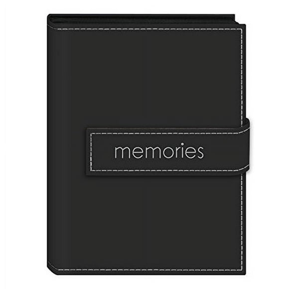 Pioneer Photo Albums EXP-57/BKM 36-Pocket 5 by 7-Inch Embroidered "Memories" Strap Sewn Leatherette Cover Photo Album, Mini, Black