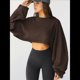thumbnail image 4 of Sudaderas de Larga con Globo para Mujer, Sudaderas , Cuello Redondo Extragrande Marrón L, 4 of 8