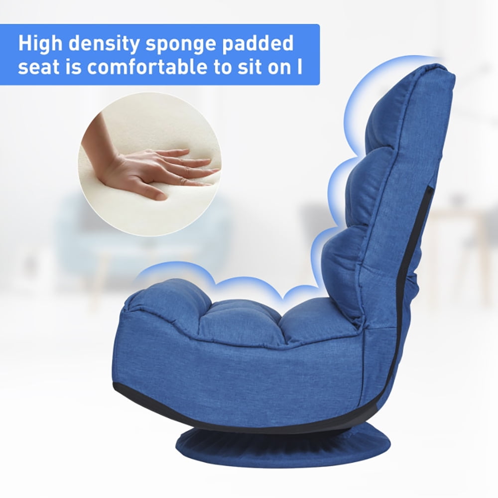 Finihen 360 Degree Swivel Floor Chair, 5-Position Folding Floor Gaming Chair, Lazy Lounge Chair for Relaxing Reading Gaming TV Watching, Navy Finihen 360 Degree Swivel Floor Chair, 5-Position Folding Floor Gaming Chair, Lazy Lounge Chair for Relaxing Reading Gaming TV Watching, Navy