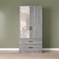 thumbnail image 5 of Better Home Products Grace Armoire Wardrobe with Mirror & Drawers in Gray, 5 of 11