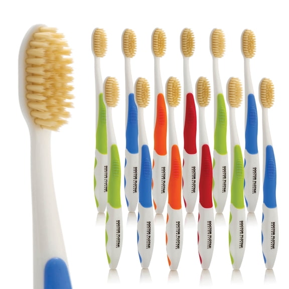 DOCTOR PLOTKA'S MOUTH WATCHERS Soft Flossing Toothbrushes, 12 Pack Manual Toothbrush for Adult