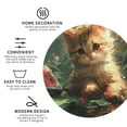 thumbnail image 3 of Easygdp Mignons Lys Aquatiques Ou sous-Verres en Cuir Ensemble de 4 sous-Verres, Antidérapants, Résistants à la Chaleur pour Maison, Bureau, Cuisine (Rond, Carré, Octagon, Hexagone) - Forme Ronde, 3 of 6
