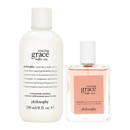 Grace Gift Set - Philosophy Amazing Grace Ballet Rose Set 2 Piece Set: 2 oz Eau de Toilette Spray + 8 oz Body Emulsion