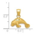thumbnail image 3 of 14k Yellow Gold Manatee Pendant Charm, 3 of 4