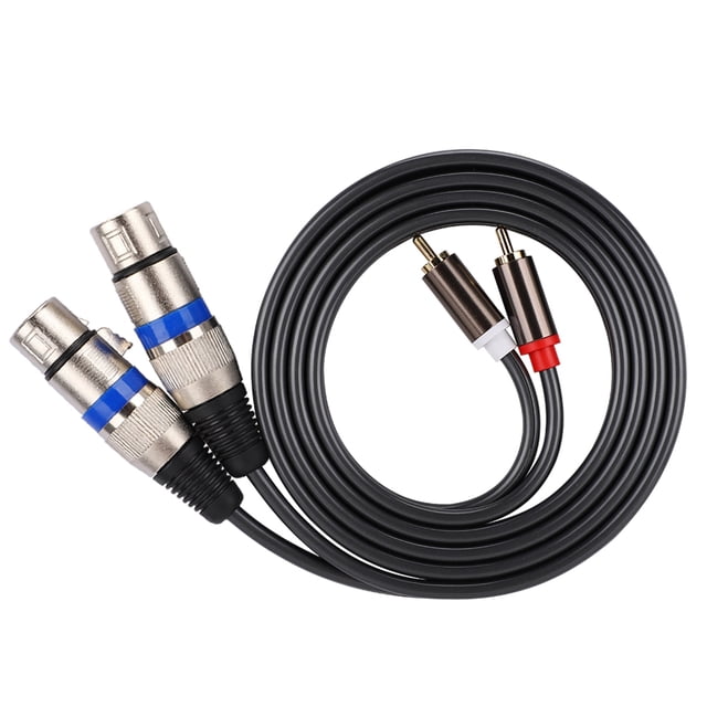 Cable adaptador de Audio Dual para RCA macho a XLR hembra, Cable de conexión, Cable de PVC de doble fila